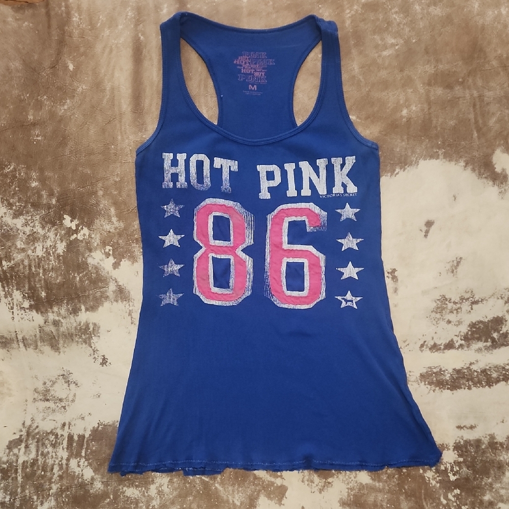 Rare Tank Pink VS Hot Hot Pink Collection With Graphic. Size: M